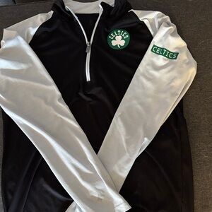 Celtics Black and White Quarter-Zip Pullover